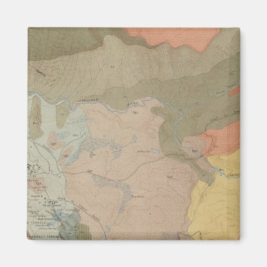 Mammoth Hot Springs en Vicinity Magneet (Voorkant)