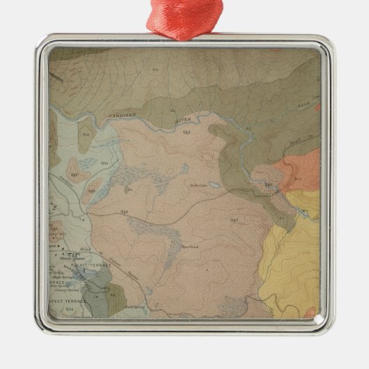 Mammoth Hot Springs en Vicinity Metalen Ornament (Voorkant)