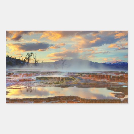 Mammoth Hot Springs Rechthoekige Sticker (Voorkant)