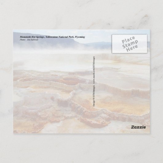 Mammoth Hot Springs, Yellowstone National Park Briefkaart (Achterkant)
