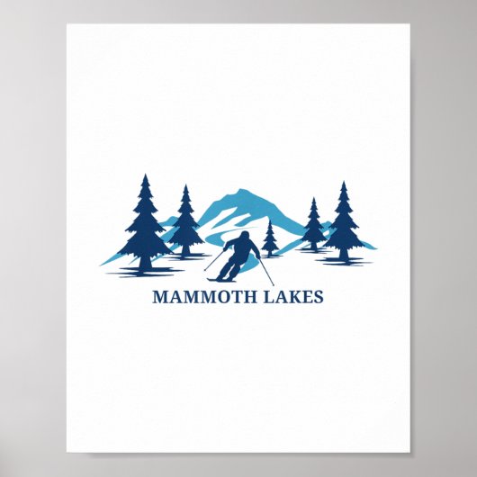 Mammoth Lakes California Ski Resort Skiër _ Poster (Voorkant)