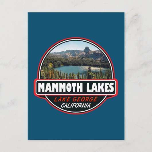 Mammoth Lakes California Travel Art Emblem Briefkaart (Voorkant)
