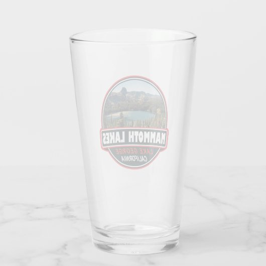 Mammoth Lakes California Travel Art Emblem Glas (Achterkant)