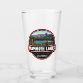 Mammoth Lakes California Travel Art Emblem Glas (Voorkant)