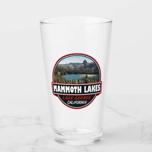 Mammoth Lakes California Travel Art Emblem Glas (Voorkant)