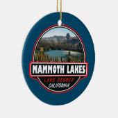 Mammoth Lakes California Travel Art Emblem Keramisch Ornament (Rechts)
