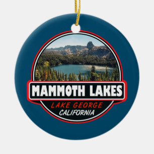 Mammoth Lakes California Travel Art Emblem Keramisch Ornament