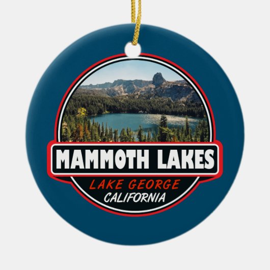 Mammoth Lakes California Travel Art Emblem Keramisch Ornament (Voorkant)