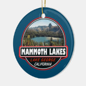 Mammoth Lakes California Travel Art Emblem Keramisch Ornament (Links)