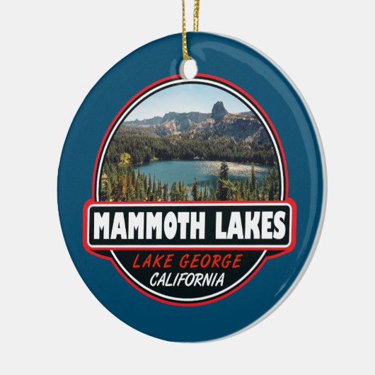 Mammoth Lakes California Travel Art Emblem Keramisch Ornament (Links)
