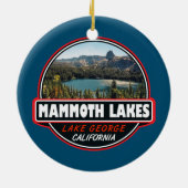 Mammoth Lakes California Travel Art Emblem Keramisch Ornament (Achterkant)