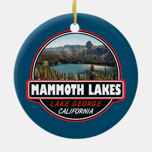Mammoth Lakes California Travel Art Emblem Keramisch Ornament (Achterkant)