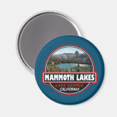 Mammoth Lakes California Travel Art Emblem Magneet (Voorkant / Achterkant)