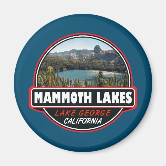 Mammoth Lakes California Travel Art Emblem Magneet (Voorkant)