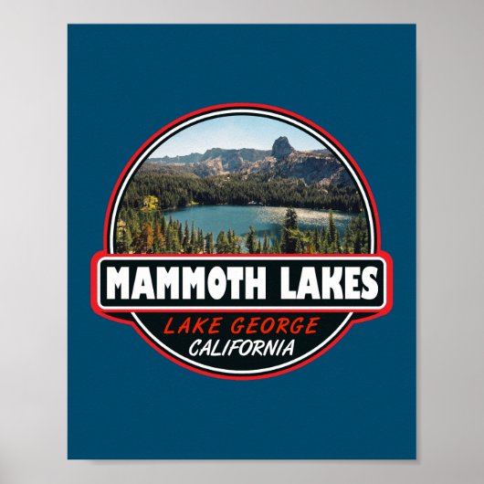 Mammoth Lakes California Travel Art Emblem Poster (Voorkant)