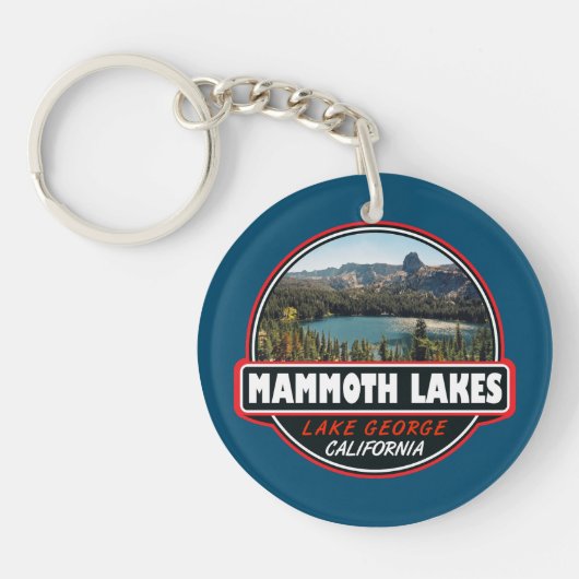 Mammoth Lakes California Travel Art Emblem Sleutelhanger (Voorkant)
