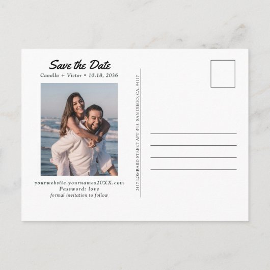 Mammoth Lakes Wedding Save the Date Briefkaart (Achterkant)