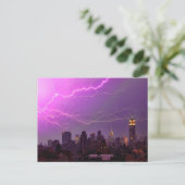 Mammoth Lightning Strike Over Midtown NYC Skyline Briefkaart (Staand voorkant)