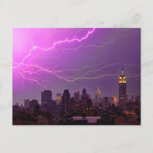 Mammoth Lightning Strike Over Midtown NYC Skyline Briefkaart