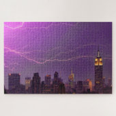 Mammoth Lightning Strike Over Midtown NYC Skyline Legpuzzel (Horizontaal)