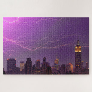 Mammoth Lightning Strike Over Midtown NYC Skyline Legpuzzel