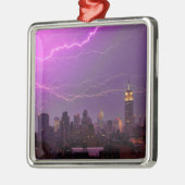 Mammoth Lightning Strike Over Midtown NYC Skyline Metalen Ornament (Links)