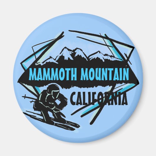 Mammoth Mountain California blauwe ski logo magnee Magneet (Voorkant)