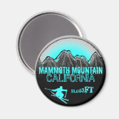 Mammoth Mountain California blauwgroen skistmagnet Magneet (Voorkant / Achterkant)