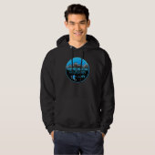 Mammoth Mountain California blue art ski hoodie (Voorkant volledig)