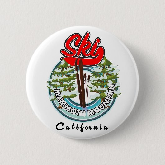 Mammoth Mountain California logo Ronde Button 5,7 Cm (Voorkant)