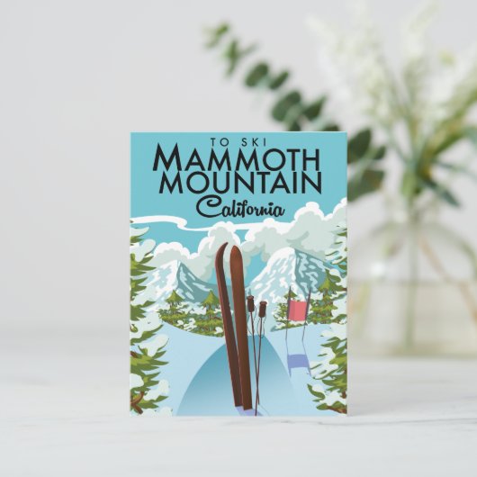 Mammoth Mountain California naar ski Briefkaart (Staand voorkant)