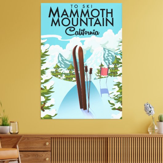 Mammoth Mountain California naar ski Canvas Afdruk (Insitu (Woonkamer))