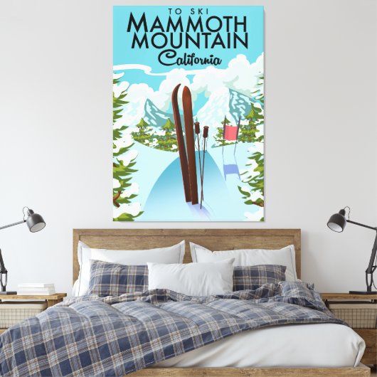 Mammoth Mountain California naar ski Canvas Afdruk (Insitu (Slaapkamer))