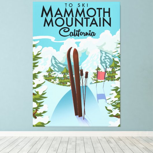 Mammoth Mountain California naar ski Canvas Afdruk (Insitu (Houten vloer))