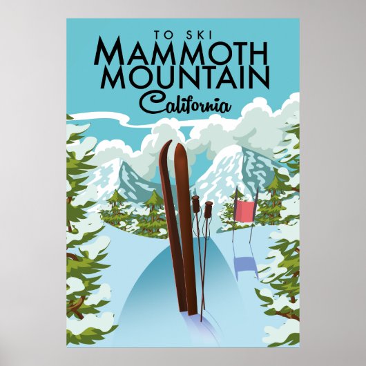 Mammoth Mountain California naar ski Poster (Voorkant)