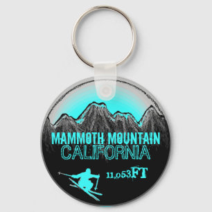 Mammoth Mountain California ski blauwgroen sleutel Sleutelhanger
