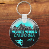 Mammoth Mountain California ski blauwgroen sleutel Sleutelhanger (Voorkant)