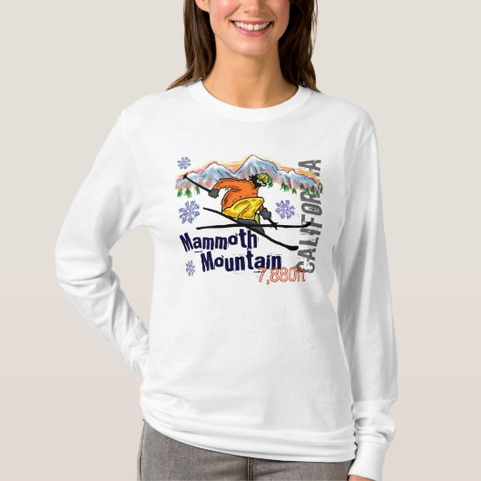 Mammoth Mountain California ski elevatie hoodie T-shirt (Voorkant)