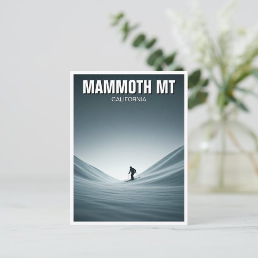 Mammoth Mountain California Skiën Skier Reizen Briefkaart (Staand voorkant)