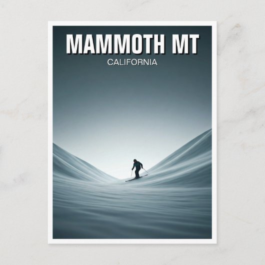 Mammoth Mountain California Skiën Skier Reizen Briefkaart (Voorkant)