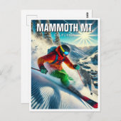 Mammoth Mountain California Skiër Briefkaart (Voorkant / Achterkant)