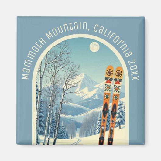 Mammoth Mountain California skigebied souvenir Magneet (Voorkant)