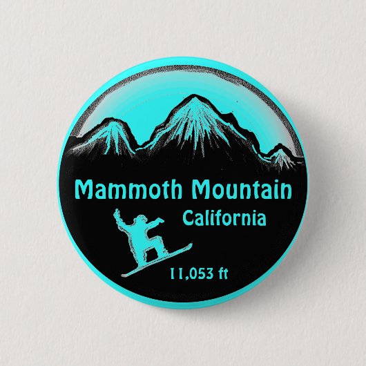 Mammoth Mountain California-snewboardknop Ronde Button 5,7 Cm (Voorkant)