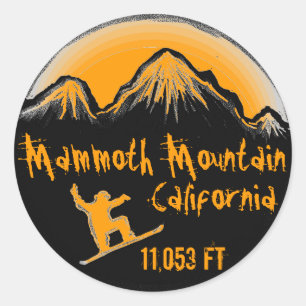 Mammoth Mountain California snowboard kunst sticke Ronde Sticker