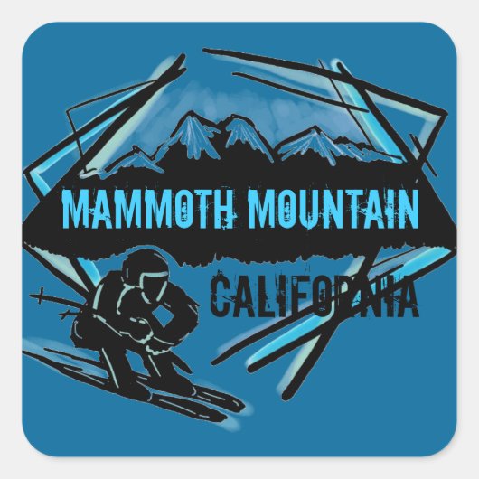 Mammoth Mountain Californië blauw ski stickers (Voorkant)