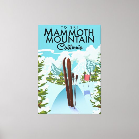 Mammoth Mountain Californië om te skiën Canvas Afdruk (Voorkant)