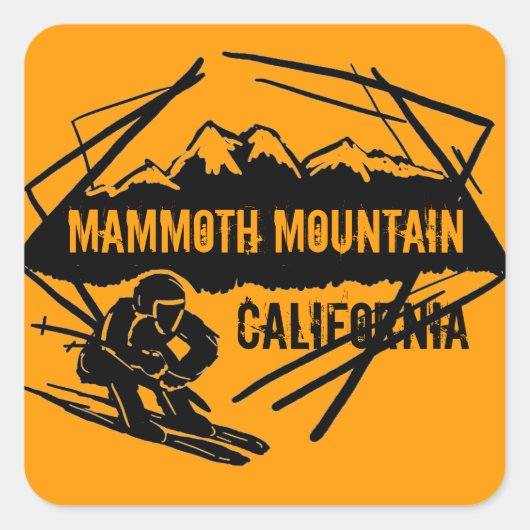 Mammoth Mountain Californië oranje ski-stickers Vierkante Sticker (Voorkant)