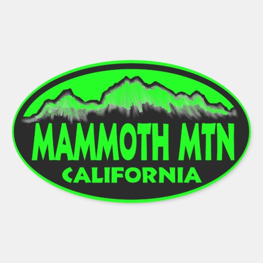 Mammoth Mountain Californië ovale stickers (Voorkant)