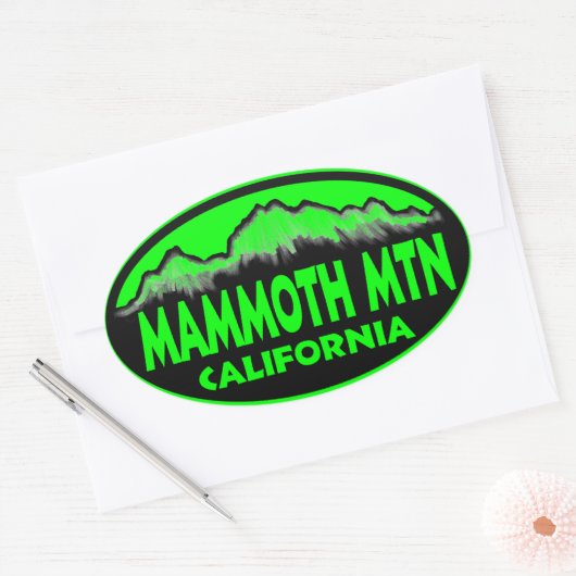 Mammoth Mountain Californië ovale stickers (Envelop)