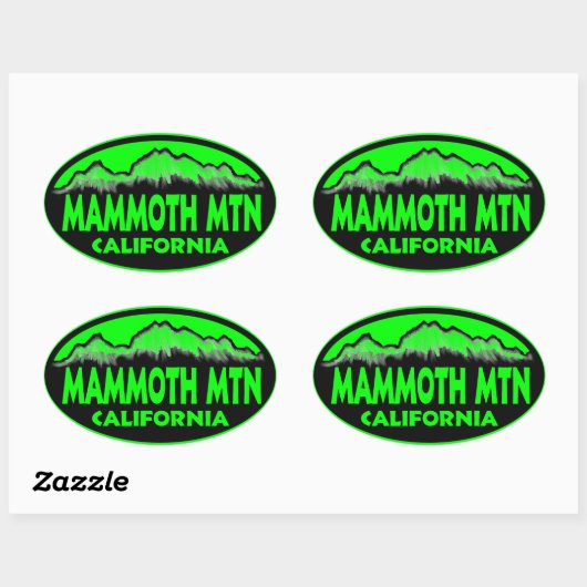 Mammoth Mountain Californië ovale stickers (Vel)